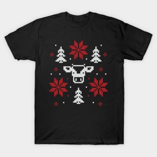 Moo-ry Christmas: Cow Ugly Sweater T-Shirt